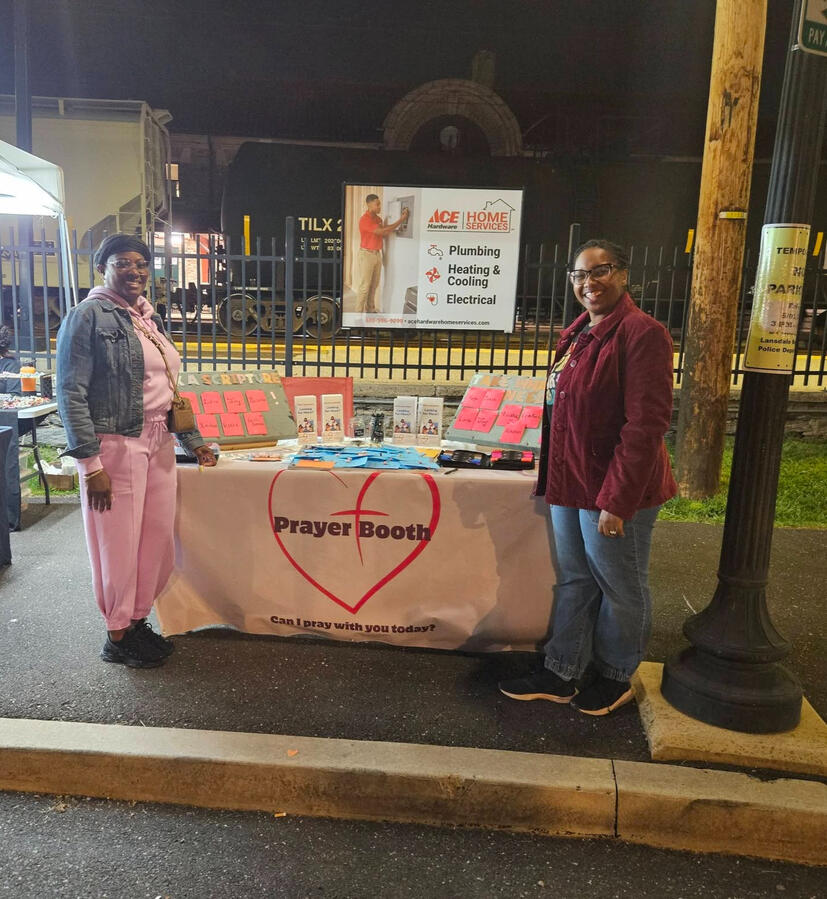 First Prayer Booth of the Season with our wonderful volunteer Missionary Paul Seldon!